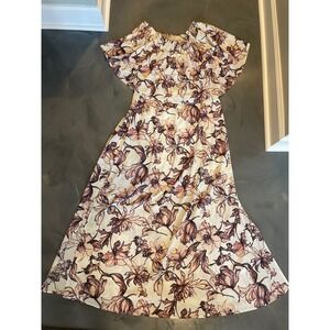 A‎ Beautiful Soul Altar'd State Floral Maxi Dress Off Shoulder Size B/18-20 Pink